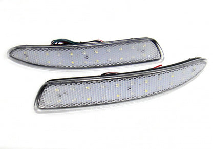 2x LED Bumper Reflector Clear lens Tail Brake Light Red Backup Lamp White BMW X5 E70