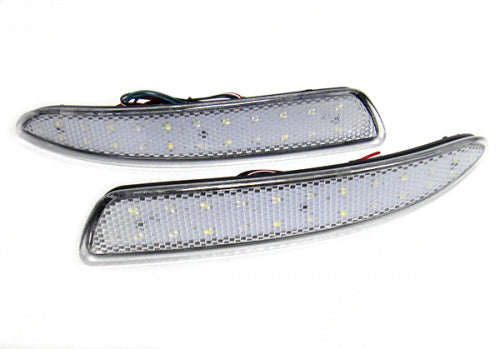 2x LED Bumper Reflector Clear lens Tail Brake Light Red Backup Lamp White BMW X5 E70