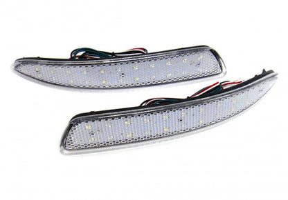 2x LED Bumper Reflector Clear lens Tail Brake Light Red Backup Lamp White BMW X5 E70