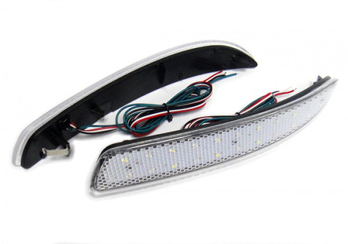 2x LED Bumper Reflector Clear lens Tail Brake Light Red Backup Lamp White BMW X5 E70