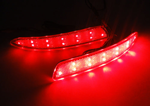 2x LED Bumper Reflector Clear lens Tail Brake Light Red Backup Lamp White BMW X5 E70
