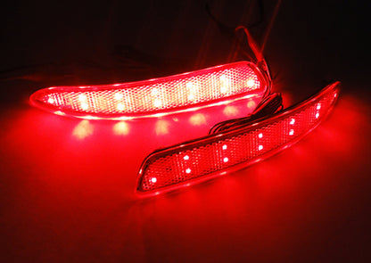 2x LED Bumper Reflector Clear lens Tail Brake Light Red Backup Lamp White BMW X5 E70