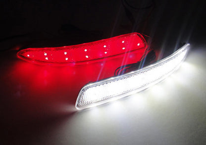 2x LED Bumper Reflector Clear lens Tail Brake Light Red Backup Lamp White BMW X5 E70