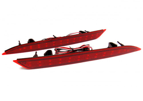 2x LED Bumper Reflector Assembly Red Lens Tail Brake Light Red Opel Vauxhall Astra J HB