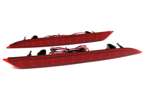 2x LED Bumper Reflector Assembly Red Lens Tail Brake Light Red Opel Vauxhall Astra J HB