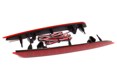2x LED Bumper Reflector Assembly Red Lens Tail Brake Light Red Opel Vauxhall Astra J HB