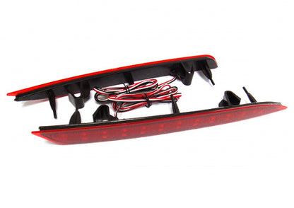 2x LED Bumper Reflector Assembly Red Lens Tail Brake Light Red Opel Vauxhall Astra J HB