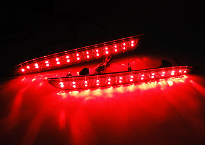 2x LED Bumper Reflector Assembly Red Lens Tail Brake Light Red Opel Vauxhall Astra J HB