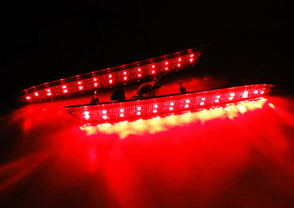 2x LED Bumper Reflector Assembly Red Lens Tail Brake Light Red Opel Vauxhall Astra J HB