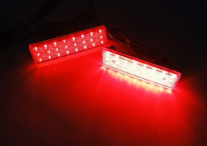 2x LED Bumper Reflector Assembly Black Smoked lens Tail Brake Light Red Vauxhall Vivaro Renault Trafic