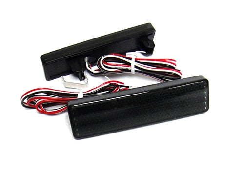 2x LED Bumper Reflector Assembly Black Smoked lens Tail Brake Light Red Vauxhall Vivaro Renault Trafic