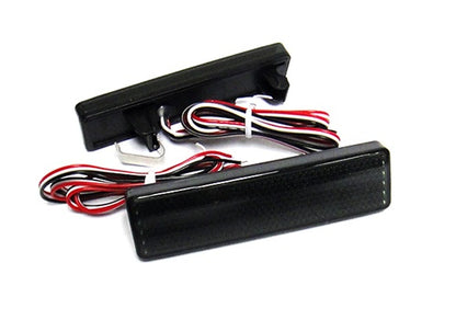 2x LED Bumper Reflector Assembly Black Smoked lens Tail Brake Light Red Vauxhall Vivaro Renault Trafic