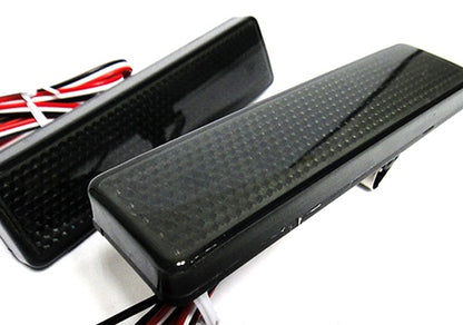 2x LED Bumper Reflector Assembly Black Smoked lens Tail Brake Light Red Vauxhall Vivaro Renault Trafic