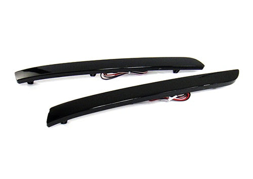 2x LED Bumper Reflector Assembly Black Smoked lens Tail Brake Light Red 2012-16 VW Transporter T5 facelifted