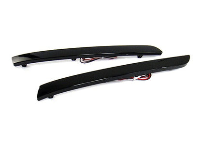 2x LED Bumper Reflector Assembly Black Smoked lens Tail Brake Light Red 2012-16 VW Transporter T5 facelifted