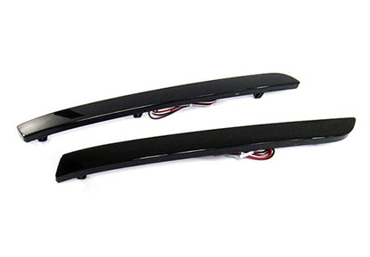 2x LED Bumper Reflector Assembly Black Smoked lens Tail Brake Light Red 2012-16 VW Transporter T5 facelifted