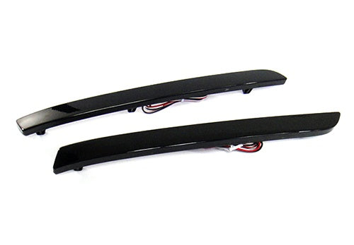 2x LED Bumper Reflector Assembly Black Smoked lens Tail Brake Light Red 2012-16 VW Transporter T5 facelifted