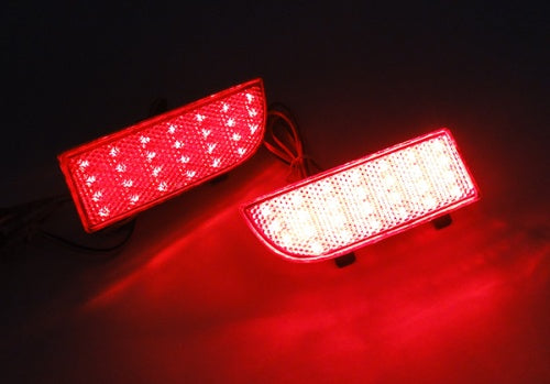 2x LED Bumper Reflector Assembly Red lens Tail Brake Light Red 2003-14 Mercedes Vito Viano W639