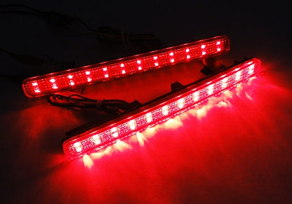 2x LED Bumper Reflector Assembly Black Smoked lens Tail Brake Light Red Acura TSX Euro Accord MKVIII
