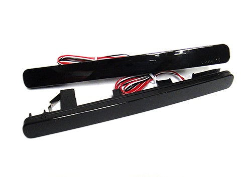 2x LED Bumper Reflector Assembly Black Smoked lens Tail Brake Light Red Acura TSX Euro Accord MKVIII
