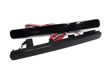 2x LED Bumper Reflector Assembly Black Smoked lens Tail Brake Light Red Acura TSX Euro Accord MKVIII