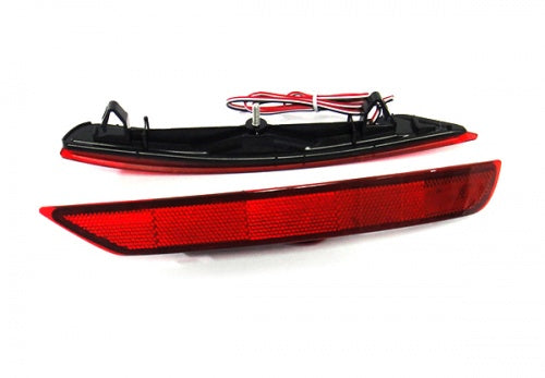 2x LED Bumper Reflector Assembly Red lens Tail Brake Light Red 2008-18 Subaru Forester