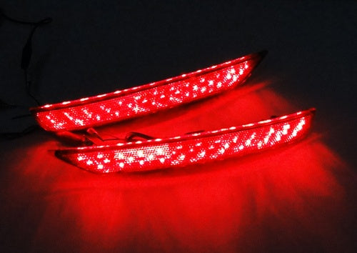 2x LED Bumper Reflector Assembly Red lens Tail Brake Light Red 2008-18 Subaru Forester