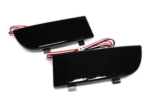 2x LED Bumper Reflector Assembly Black Smoked Lens Tail Brake Light Red 2003-14 Mercedes Vito Viano W639