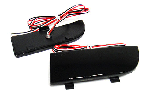 2x LED Bumper Reflector Assembly Black Smoked Lens Tail Brake Light Red 2003-14 Mercedes Vito Viano W639