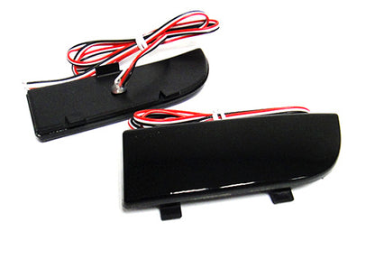 2x LED Bumper Reflector Assembly Black Smoked Lens Tail Brake Light Red 2003-14 Mercedes Vito Viano W639