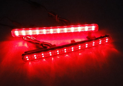 2x LED Bumper Reflector Assembly Red lens Tail Brake Light Red Acura TSX Euro Accord MKVIII