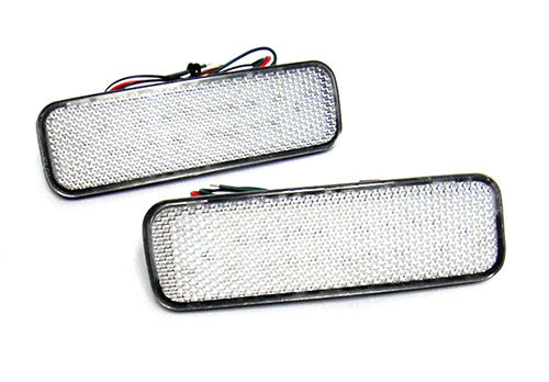 2x LED Bumper Reflector Assembly Clear lens Tail Brake Light Red 2012-up Ford Transit Tourneo