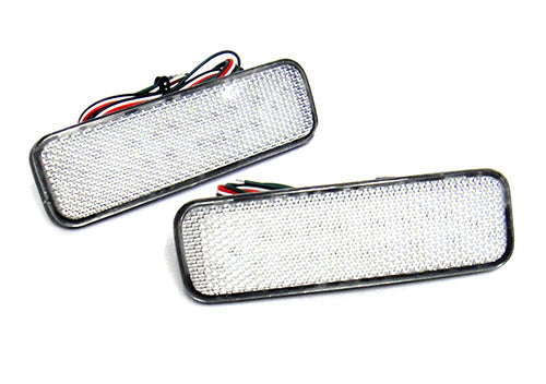 2x LED Bumper Reflector Assembly Clear lens Tail Brake Light Red 2012-up Ford Transit Tourneo