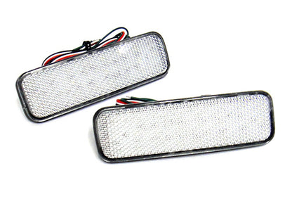 2x LED Bumper Reflector Assembly Clear lens Tail Brake Light Red 2012-up Ford Transit Tourneo