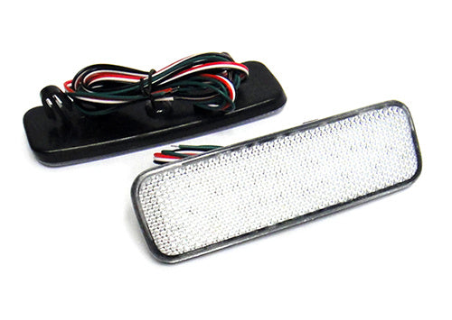 2x LED Bumper Reflector Assembly Clear lens Tail Brake Light Red 2012-up Ford Transit Tourneo