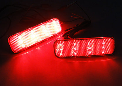 2x LED Bumper Reflector Assembly Clear lens Tail Brake Light Red 2012-up Ford Transit Tourneo