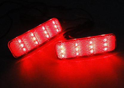 2x LED Bumper Reflector Assembly Clear lens Tail Brake Light Red 2012-up Ford Transit Tourneo
