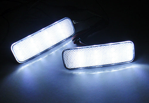 2x LED Bumper Reflector Assembly Clear lens Tail Brake Light Red 2012-up Ford Transit Tourneo