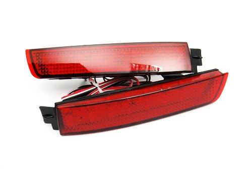 2x LED Bumper Reflector Red lens Tail Brake Light lamp Red Nissan Juke Murano Quest Infiniti FX35 FX50