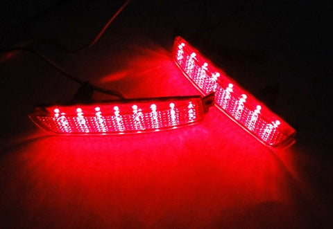 2x LED Bumper Reflector Red lens Tail Brake Light lamp Red Nissan Juke Murano Quest Infiniti FX35 FX50