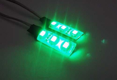 2 pieces of 3 SMD LED universal light strip green