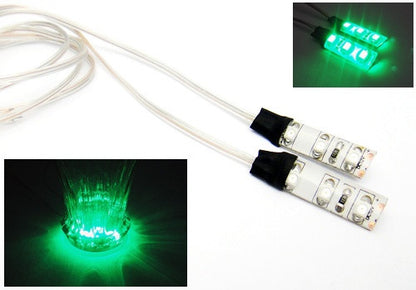 2 pieces of 3 SMD LED universal light strip green