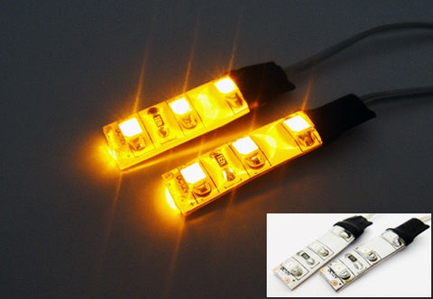 2 pieces of 3 SMD LED universal light strip amber