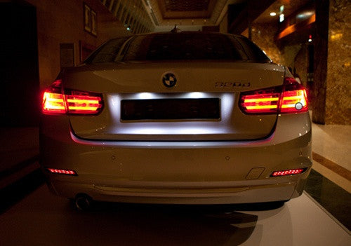 2x LED Bumper Reflector Red lens Tail Brake Light lamp Red 2012+ BMW 3-series F30 F31 F35