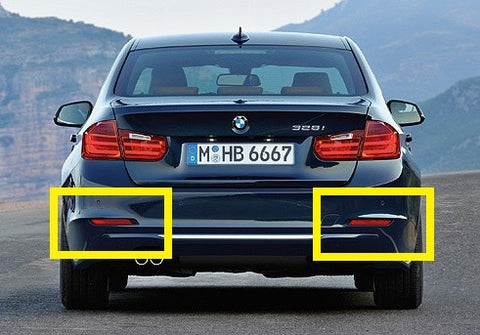 2x LED Bumper Reflector Black Smoked lens Tail Brake Light lamp Red 2012+ BMW 3-series F30 F31 F35