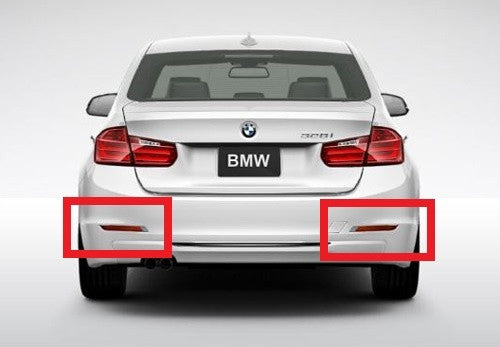2x LED Bumper Reflector Black Smoked lens Tail Brake Light lamp Red 2012+ BMW 3-series F30 F31 F35