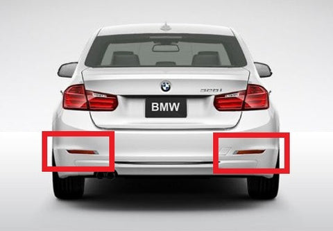 2x LED Bumper Reflector Black Smoked lens Tail Brake Light lamp Red 2012+ BMW 3-series F30 F31 F35