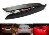 2x LED Bumper Reflector Black Smoked lens Tail Brake Light lamp Red 2012+ BMW 3-series F30 F31 F35