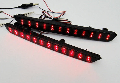 2x LED Bumper Reflector Black Smoked lens Tail Brake Light lamp Red 04-09 Mazda3 Mazdaspeed3