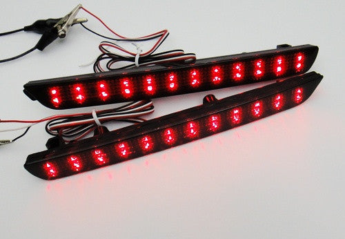 2x LED Bumper Reflector Black Smoked lens Tail Brake Light lamp Red 04-09 Mazda3 Mazdaspeed3